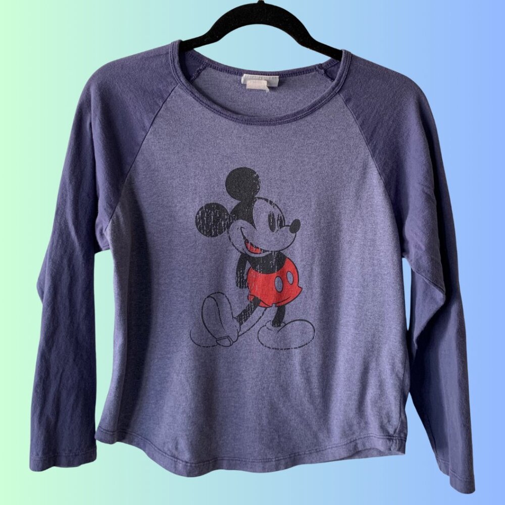Vintage Disneyland Resort Cropped Mickey Mouse Graphic T-Shirt Women’s L